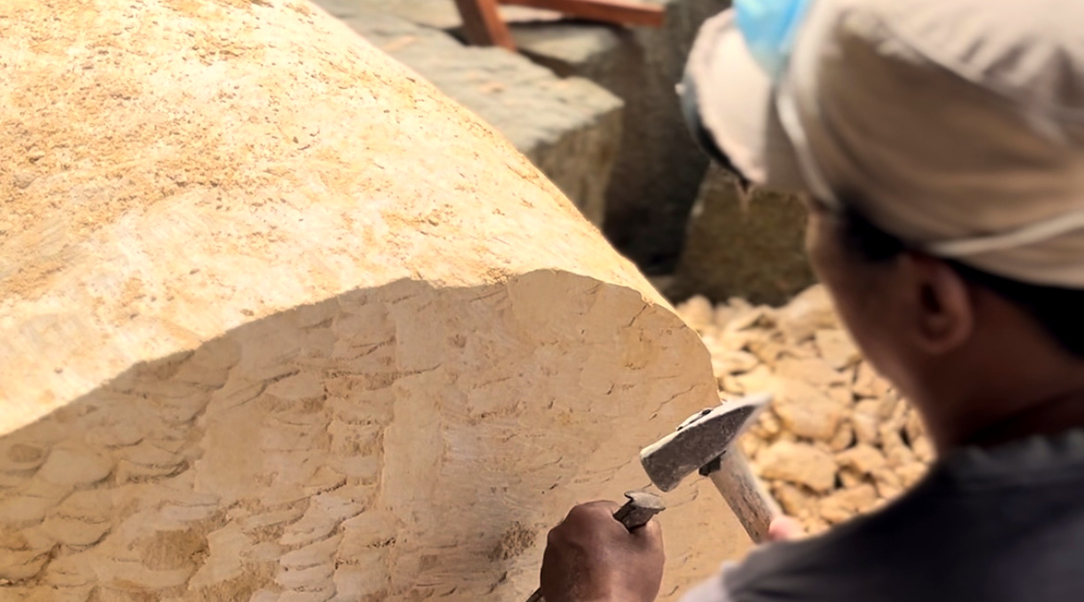 The art of Indonesian hands — artisan carving stone