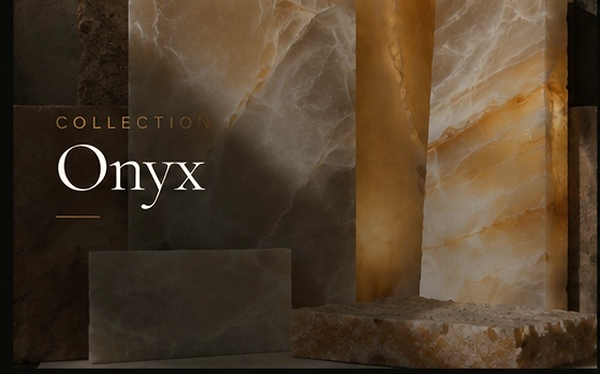 Onyx collection — natural stone display